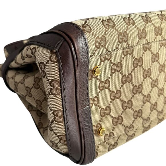 Gucci Medium GG Canvas & Leather Running Tote With Gold-Tone Hardware & Dual Han - Picture 8 of 12